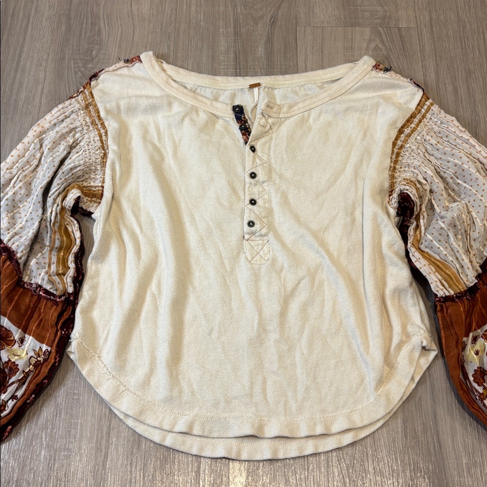 Free People Light Magic Patchwork Balloon Sleeve … - image 3